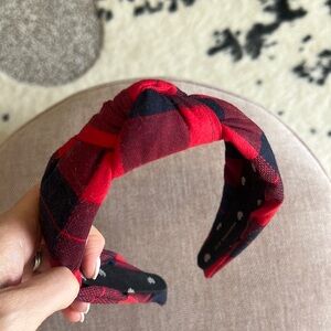 Lele Sadoughi Red & Black Checkered Headband